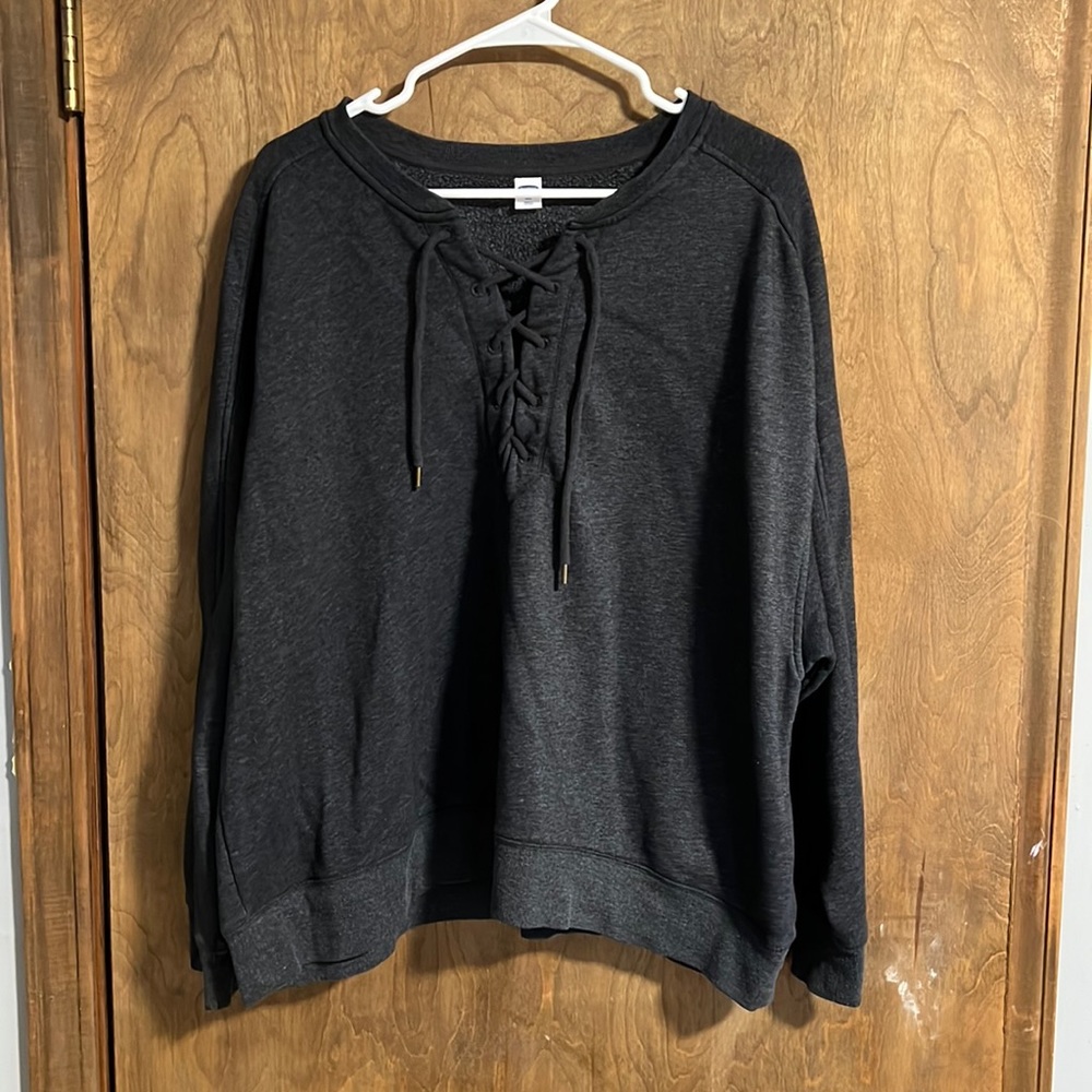 Old Navy Lace-Up Crew Sweatshirt - Size XXL